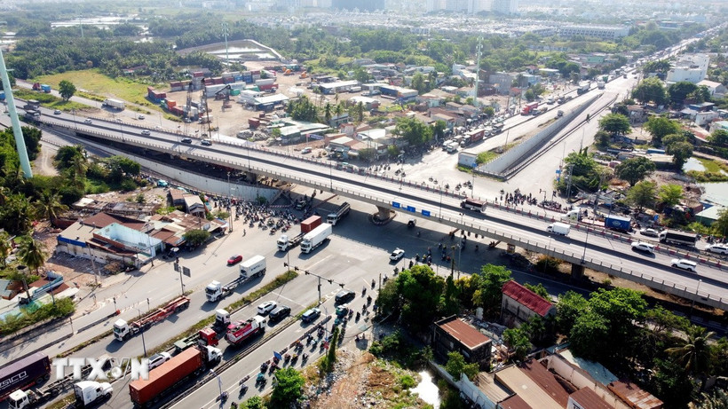 Nút giao thông Mỹ Thủy. (Ảnh: Trung Tuyến/TTXVN)