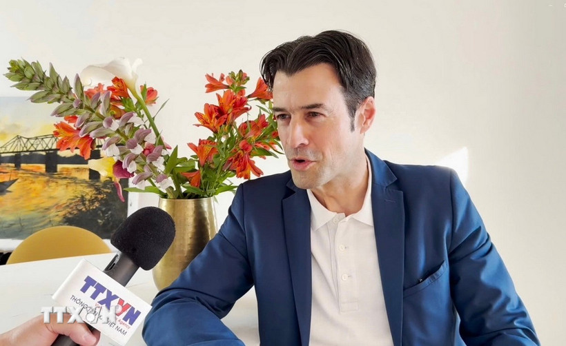 Giáo sư sử học Pierre Journoud, chuyên gia về lịch sử đương đại Việt Nam. (Ảnh: Thu Hà/TTXVN)