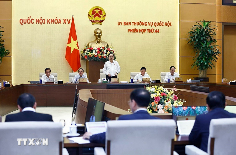 Chủ tịch Quốc hội Trần Thanh Mẫn phát biểu khai mạc Phiên họp. (Ảnh: Doãn Tấn/TTXVN)