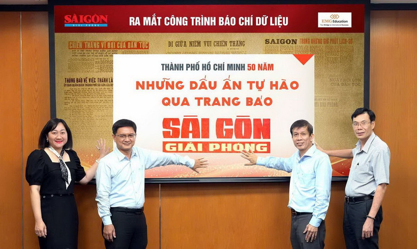 Báo Sài Gòn Giải Phóng ra mắt công trình báo chí dữ liệu “Thành phố Hồ Chí Minh 50 năm: Những dấu ấn tự hào qua trang Báo Sài Gòn Giải Phóng.” (Nguồn: Báo Sài Gòn Giải Phóng)