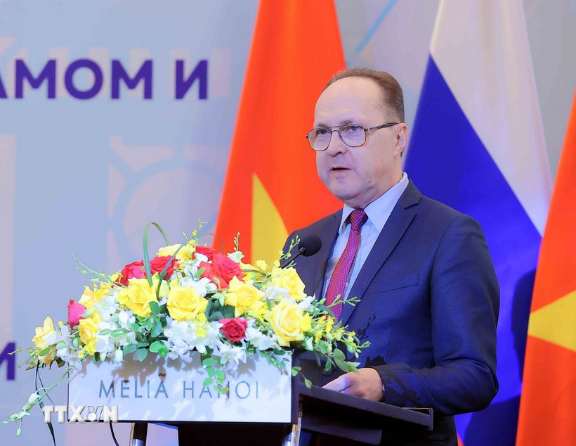 Đại sứ Đặc mệnh toàn quyền Liên bang Nga tại Việt Nam Gennady Stepanovich Bezdetko phát biểu. (Ảnh: An Đăng/TTXVN)