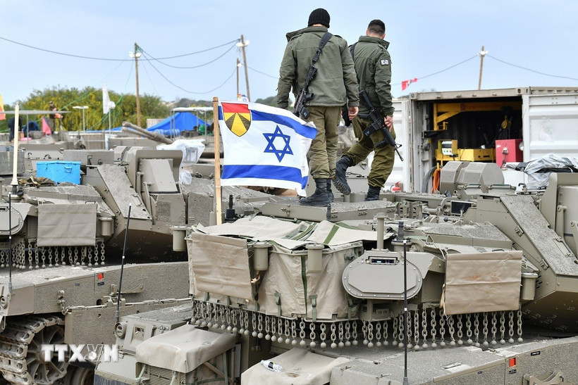 Binh sỹ Israel được triển khai gần biên giới với Dải Gaza ngày 20/3. (Ảnh: THX/TTXVN)