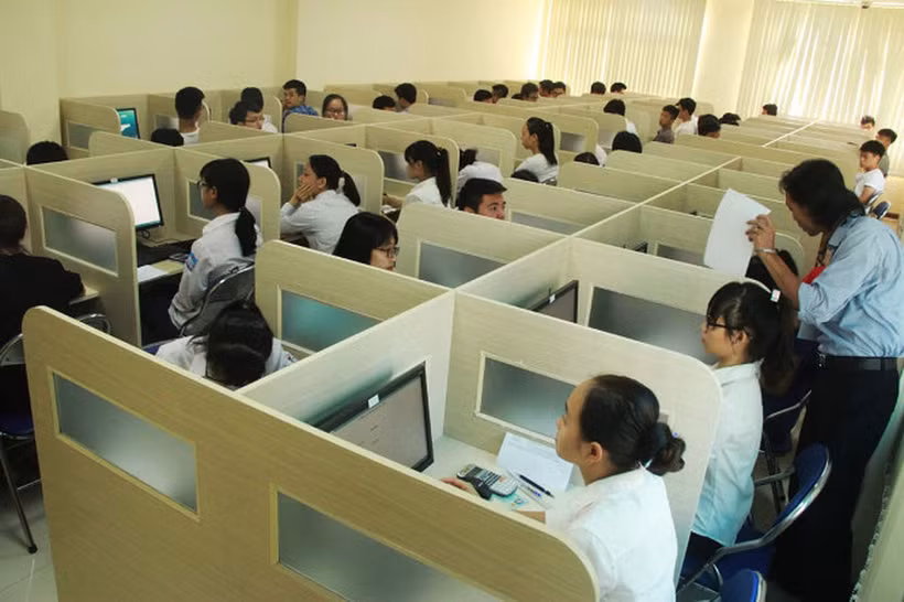 Thí sinh trong một kỳ thi đánh giá năng lực của Đại học Quốc gia Hà Nội. (Nguồn: Đại học Quốc gia Hà Nội)