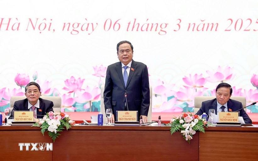 Chủ tịch Quốc hội Trần Thanh Mẫn phát biểu. (Ảnh: Doãn Tấn/TTXVN)