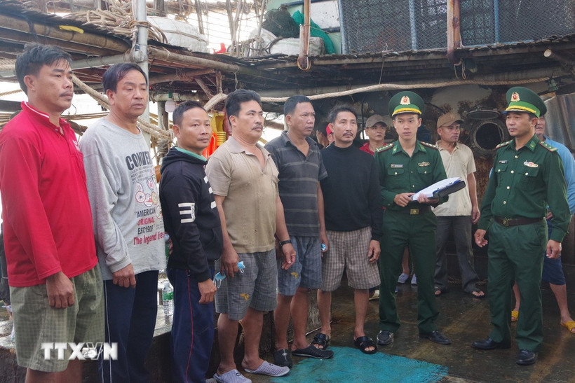 Các ngư dân bị nạn đã về bờ an toàn. (Ảnh: TTXVN/phát)