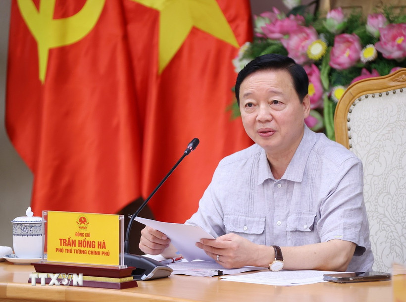 Phó Thủ tướng Trần Hồng Hà phát biểu chỉ đạo. (Ảnh: Văn Điệp/TTXVN)