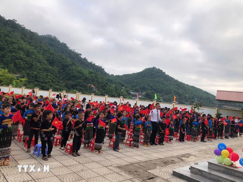 Lễ khai giảng tại trường Tiểu học Tam Thanh, xã Tam Thanh, tỉnh Thanh Hóa. (Ảnh: Nguyễn Nam/TTXVN)