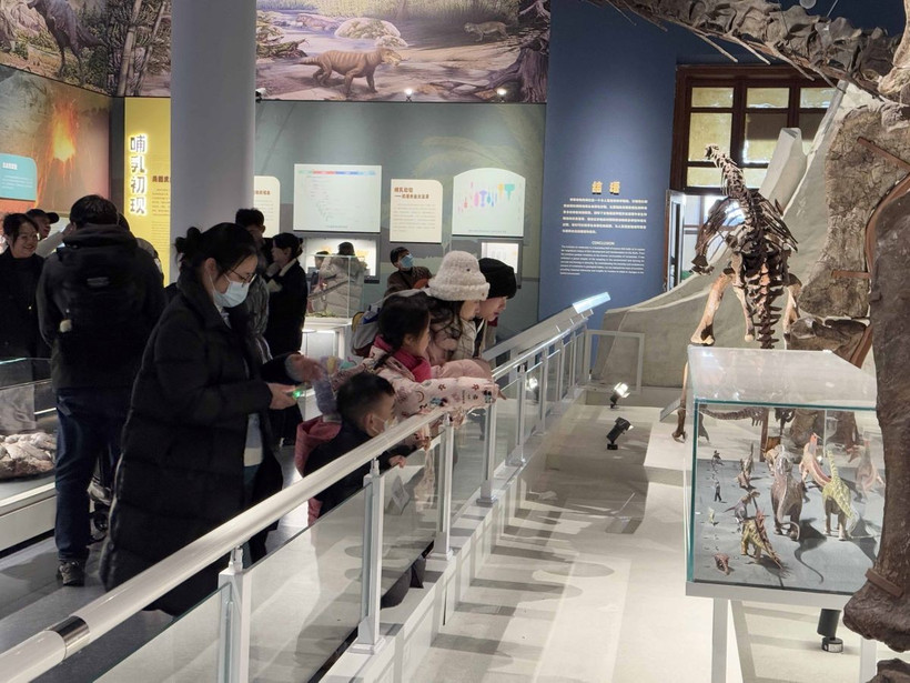 Bảo tàng Thiên nhiên tại Bắc Kinh là một trong những điểm thu hút nhiều du khách đến tham quan dịp Tết Nguyên đán 2025. (Ảnh: Công Tuyên/TTXVN)