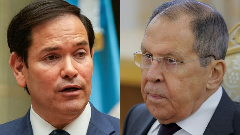 Ngoại trưởng Mỹ Marco Rubio (trái) và người đồng cấp Nga Sergei Lavrov. (Nguồn: AFP)