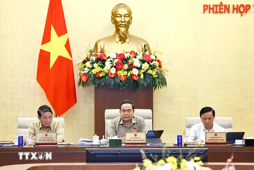 Chủ tịch Quốc hội Trần Thanh Mẫn phát biểu. (Ảnh: Doãn Tấn/TTXVN)