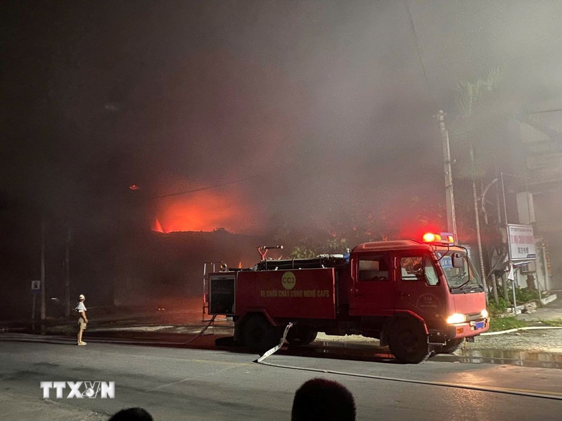 Hiện trường vụ cháy. (Ảnh: TTXVN phát)