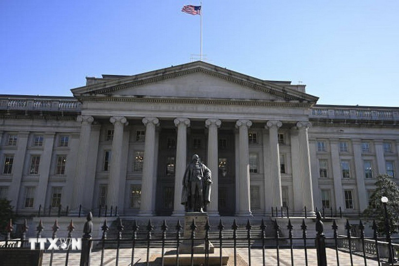 Trụ sở Bộ Tài chính Mỹ ở Washington, DC. (Ảnh: Getty Images/TTXVN)