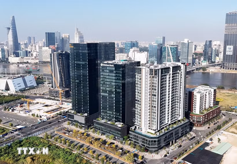 Thành phố Hồ Chí Minh đã tăng 11 bậc, đạt vị trí 84 trong số 120 trung tâm tài chính toàn cầu. (Ảnh: Hồng Đạt/TTXVN)