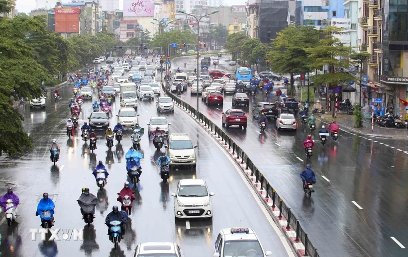Mưa dông diễn ra tại nhiều khu vực. (Ảnh: Tuấn Đức/TTXVN)