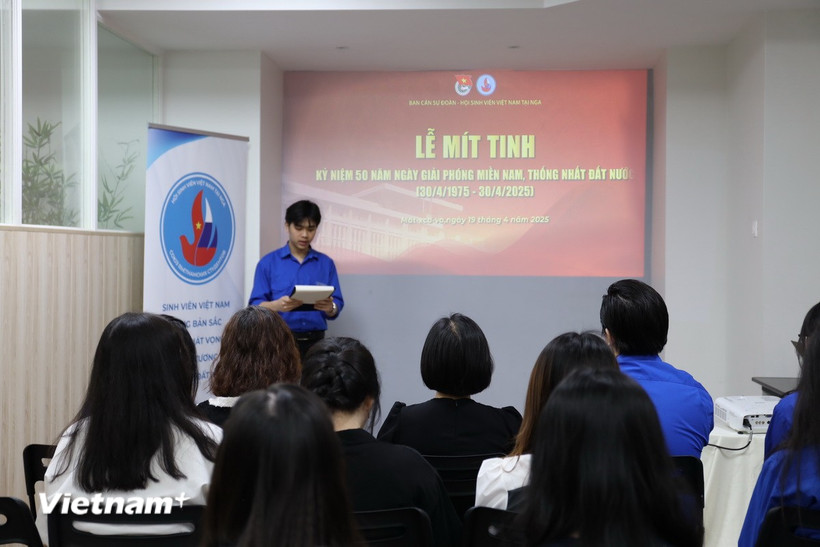 Toàn cảnh buổi lễ míttinh. (Ảnh: Vietnam+ phát)