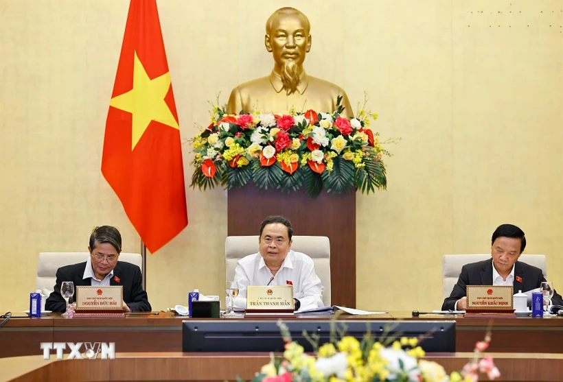 Chủ tịch Quốc hội Trần Thanh Mẫn phát biểu. (Ảnh: Doãn Tấn/TTXVN)