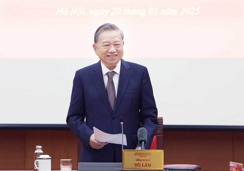 Tổng Bí thư Tô Lâm, Trưởng Ban Chỉ đạo chủ trì phiên họp. (Ảnh: Thống Nhất/TTXVN)