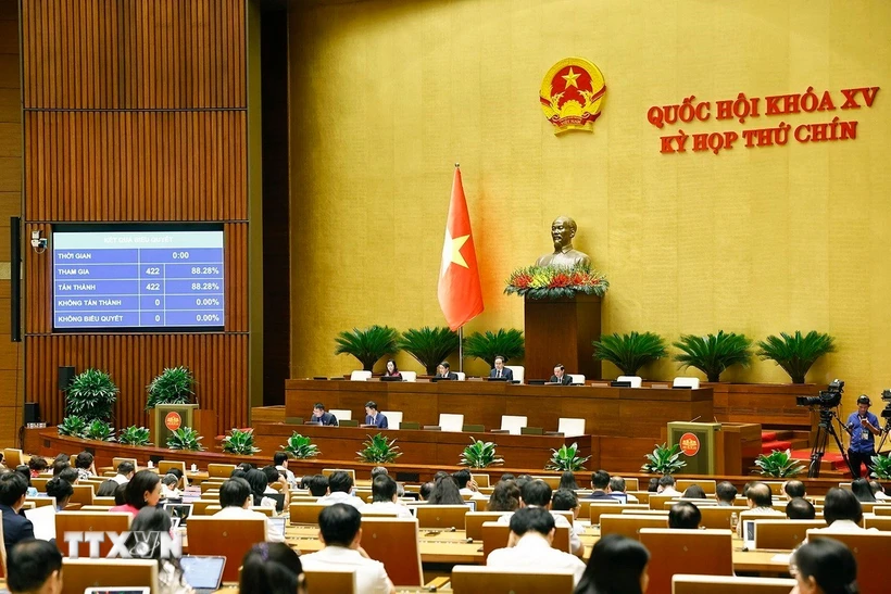 Quốc hội biểu quyết thông qua Nghị quyết của Quốc hội về việc thành lập Hội đồng bầu cử quốc gia. (Ảnh: Doãn Tấn/TTXVN) Quốc hội biểu quyết thông qua Nghị quyết của Quốc hội về việc thành lập Hội đồng bầu cử quốc gia. (Ảnh: Doãn Tấn/TTXVN)