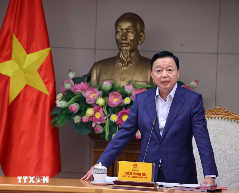 Phó Thủ tướng Trần Hồng Hà phát biểu chỉ đạo. (Ảnh: Văn Điệp/TTXVN)