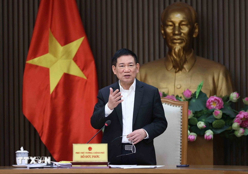 Phó Thủ tướng Chính phủ Hồ Đức Phớc phát biểu. (Ảnh: An Đăng/TTXVN)