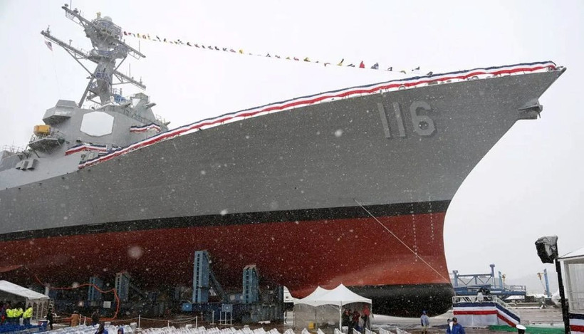 Tàu khu trục USS Thomas Hudner. (Nguồn: AP)
