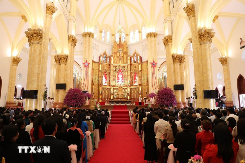 Cung thánh đường của Nhà thờ có sức chứa tới 5.000 người. (Ảnh: Đức Phương/TTXVN)