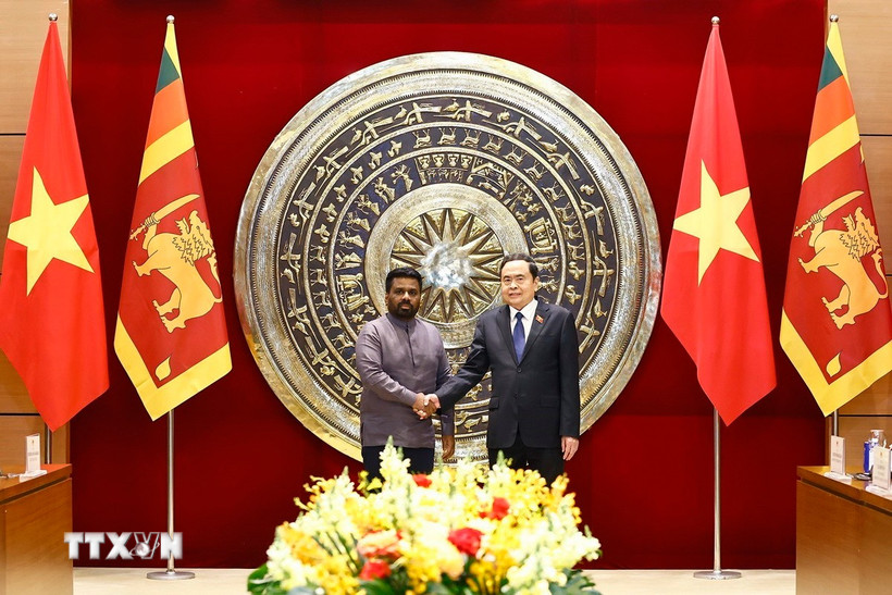 Chủ tịch Quốc hội Trần Thanh Mẫn hội kiến Tổng thống Sri Lanka Anura Kumara Dissanayaka. (Ảnh: Doãn Tấn/TTXVN)