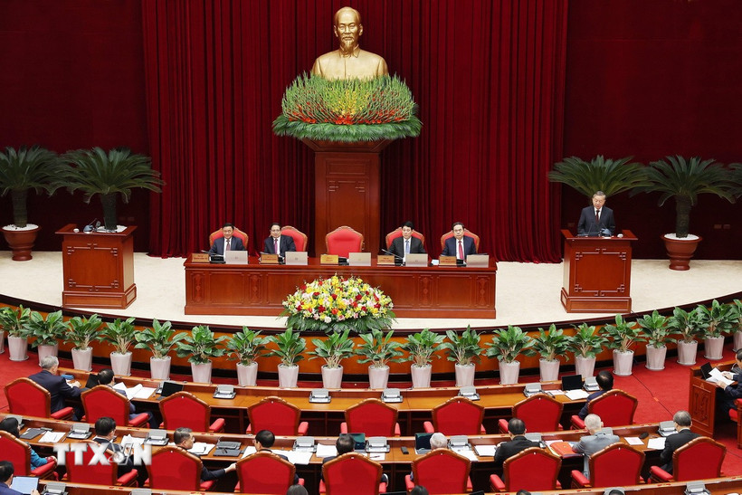 Tổng Bí thư Tô Lâm phát biểu khai mạc Hội nghị lần thứ 11 Ban Chấp hành Trung ương Đảng khóa XIII. (Ảnh: TTXVN)