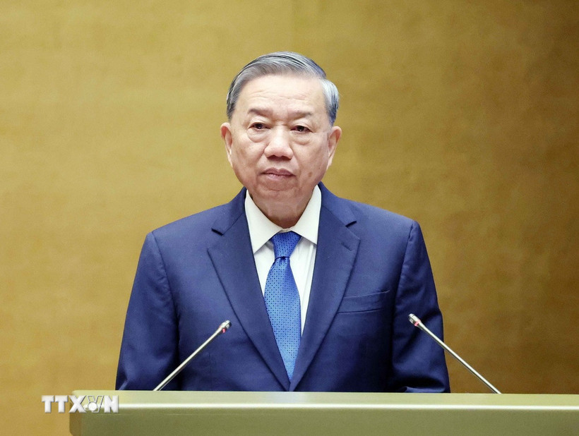 Tổng Bí thư Tô Lâm phát biểu chỉ đạo Hội nghị. (Ảnh: Thống Nhất/TTXVN)