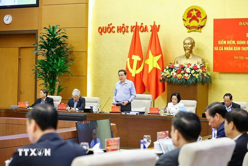 Chủ tịch Quốc hội Trần Thanh Mẫn phát biểu tại một phiên họp của Ủy ban Thường vụ Quốc hội. (Ảnh: Doãn Tấn/TTXVN)