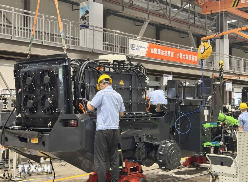 Nhà máy sản xuất chế tạo máy công nghiệp của Công ty TNHH Cổ phần máy móc Liugong Quảng Tây. (Ảnh: Công Tuyên/TTXVN)