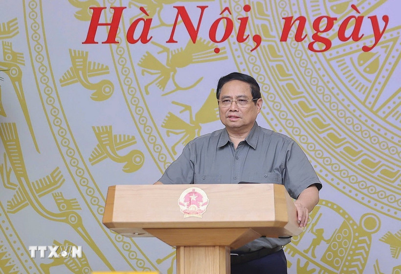 Thủ tướng Chính phủ Phạm Minh Chính chủ trì phiên họp. (Ảnh: Dương Giang/TTXVN)