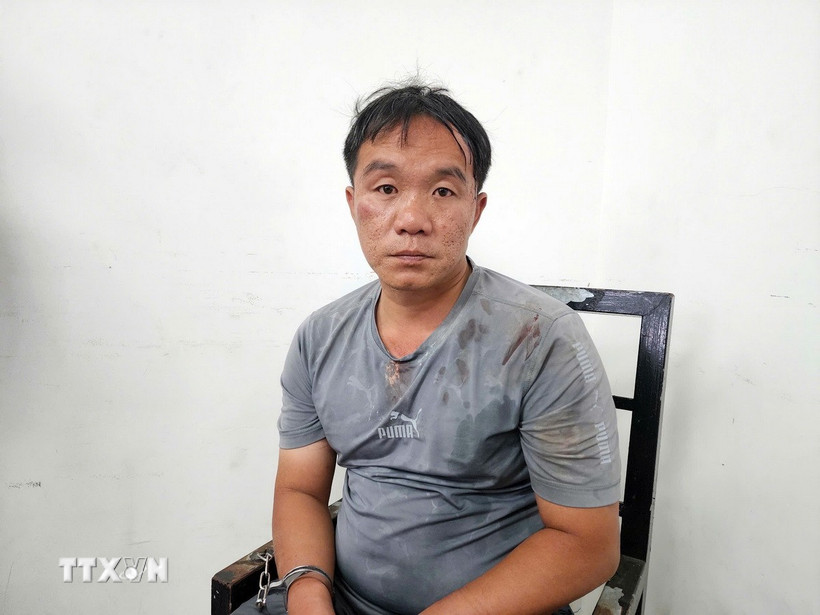 Đối tượng Dương Hữu Trí đâm trọng thương dẫn đến tử vong chiến sỹ công an. (Ảnh: TTXVN phát)