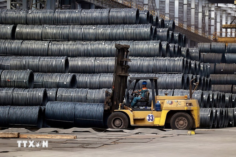 Năm 2025, chỉ tiêu tăng trưởng khu vực công nghiệp-xây dựng phấn đấu đạt trên 9,5%. (Ảnh: Tuấn Anh/TTXVN)