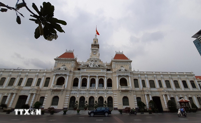 Trụ sở Ủy ban Nhân dân Thành phố Hồ Chí Minh. (Ảnh: Thu Hương/TTXVN)