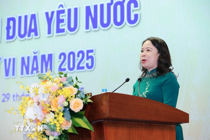Tập đoàn TKV đổi mới công tác thi đua, góp phần đảm bảo an ninh năng lượng Phó Chủ tịch nước Võ Thị Ánh Xuân phát biểu chỉ đạo tại Đại hội. (Ảnh: Lê Đông/TTXVN)