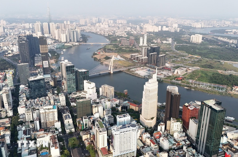 Khu vực trung tâm Thành phố Hồ Chí Minh. (Ảnh: Hồng Đạt/TTXVN)