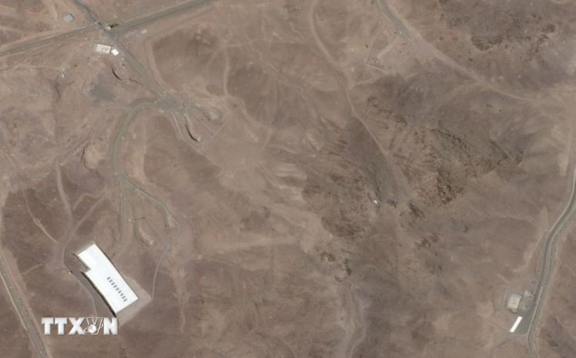 Hình ảnh vệ tinh về cơ sở hạt nhân Fordow ở Qom, Iran, ngày 22/6. (Ảnh: BERNAMA/TTXVN)
