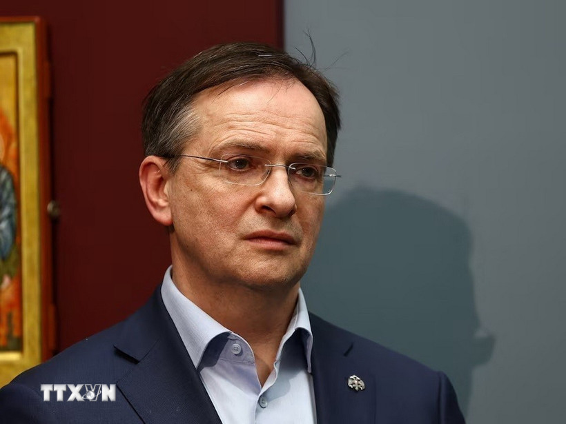 Trợ lý của Tổng thống Nga, ông Vladimir Medinsky, người đứng đầu phái đoàn Nga tại cuộc đàm phán với Ukraine ở Istanbul (Thổ Nhĩ Kỳ). (Ảnh: Reuters/TTXVN)