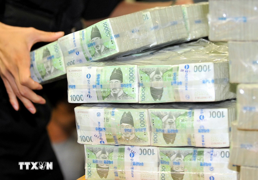 Đồng won của Hàn Quốc. (Nguồn: AFP/TTXVN)