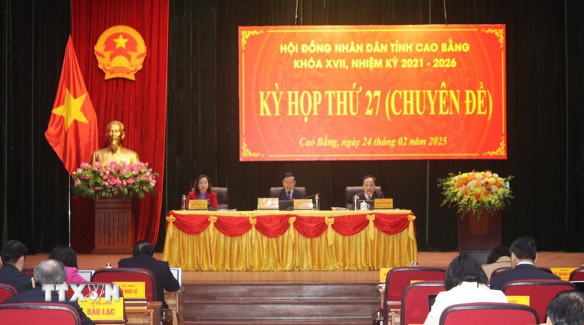 Quang cảnh kỳ họp thứ 27 Hội đồng Nhân dân tỉnh Cao Bằng khóa XVII. (Ảnh: Chu Hiệu/TTXVN)
