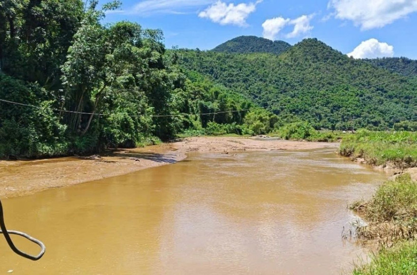 Hồ thủy điện suối Nhạp, nơi tìm thấy thi thể nạn nhân. (Nguồn: VOV)