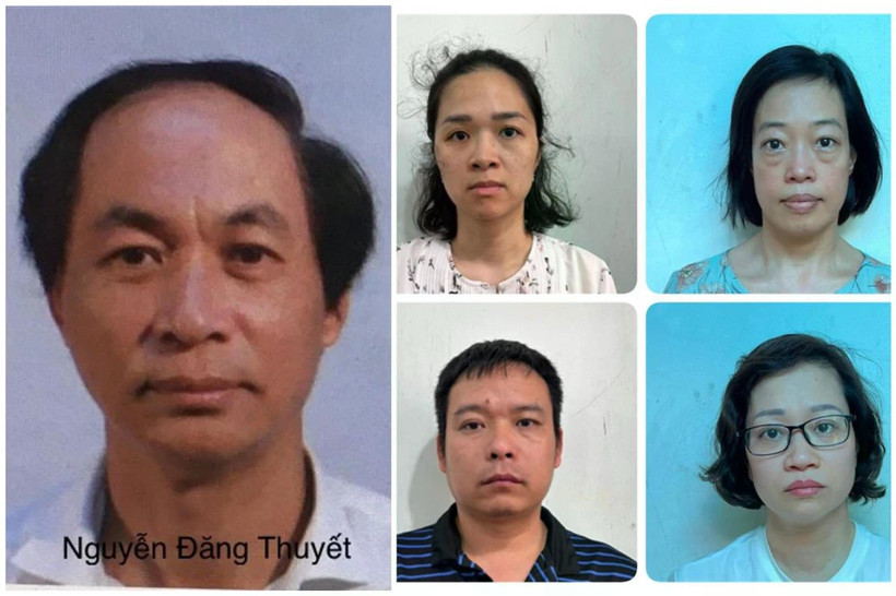 Bị can Nguyễn Đăng Thuyết và một số bị can khác. (Ảnh: Công an cung cấp)