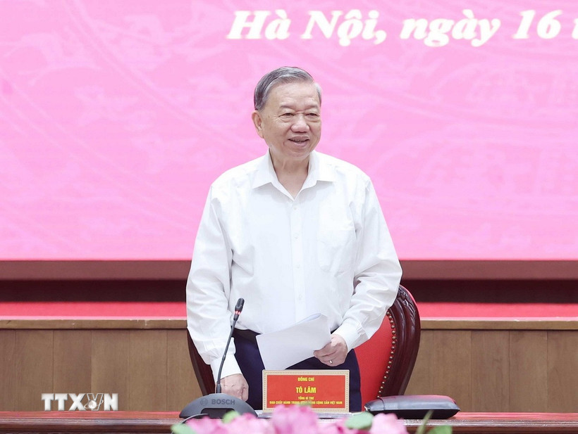 Tổng Bí thư Tô Lâm phát biểu. (Ảnh: Thống Nhất/TTXVN)