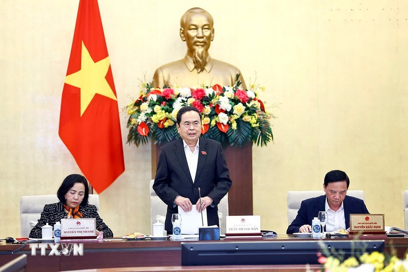 Chủ tịch Quốc hội Trần Thanh Mẫn phát biểu. (Ảnh: Doãn Tấn/TTXVN)