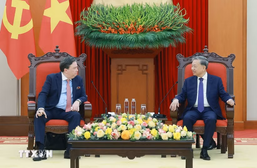 Tổng Bí thư Tô Lâm tiếp Đại sứ Hoa Kỳ tại Việt Nam Marc E. Knapper. (Ảnh: Thống Nhất/TTXVN)