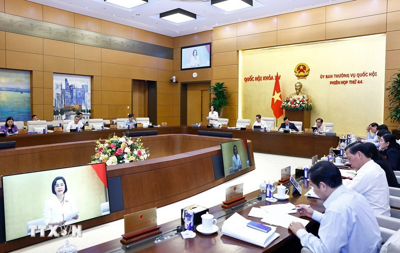 Ủy ban Thường vụ Quốc hội cho ý kiến về dự án Luật sửa đổi, bổ sung một số điều của Luật Sử dụng năng lượng tiết kiệm và hiệu quả. (Ảnh: Doãn Tấn/TTXVN)