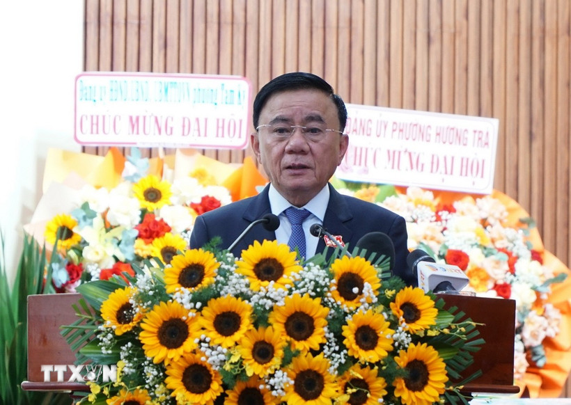 Thường trực Ban Bí thư Trần Cẩm Tú phát biểu chúc mừng Đại hội. (Ảnh: Quốc Dũng/TTXVN)