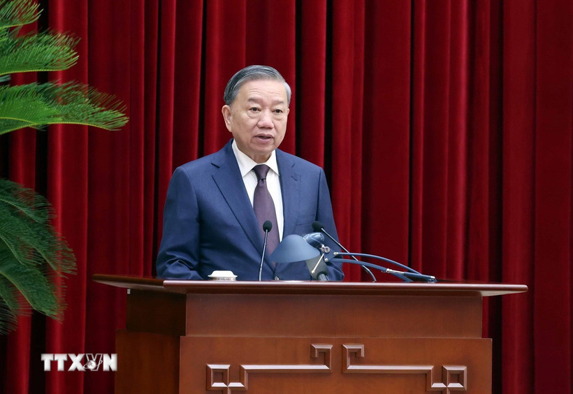 Tổng Bí thư Tô Lâm phát biểu. (Ảnh: Thống Nhất/TTXVN)