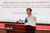 Bí thư Thành ủy Hà Nội Nguyễn Duy Ngọc phát biểu. (Ảnh: Vũ Quang/TTXVN)